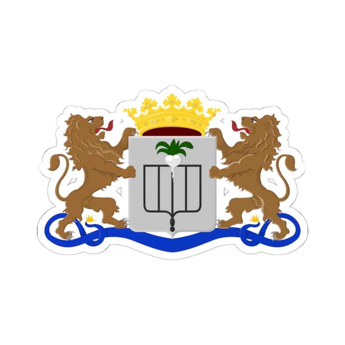 Lokeren wapen 1840 (Belgium) (Coat of Arms) STICKER Vinyl Kiss-Cut Decal 6 Inch White - The Sticker Space