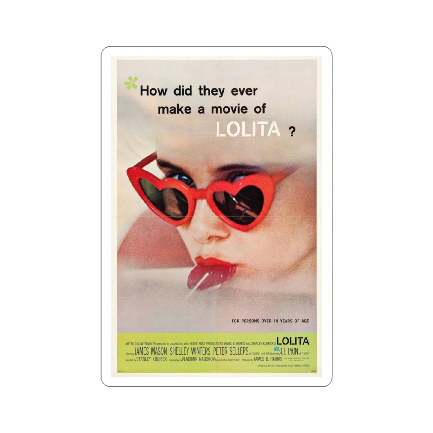 Lolita 1962 Movie Poster STICKER Vinyl Die-Cut Decal-3 Inch-The Sticker Space