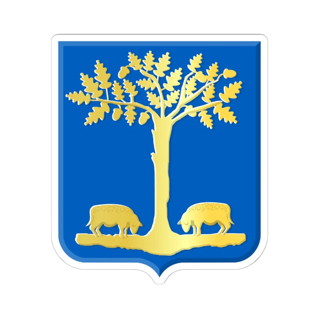 Lommel wapen (Belgium) (Coat of Arms) STICKER Vinyl Kiss-Cut Decal 6 Inch White - The Sticker Space