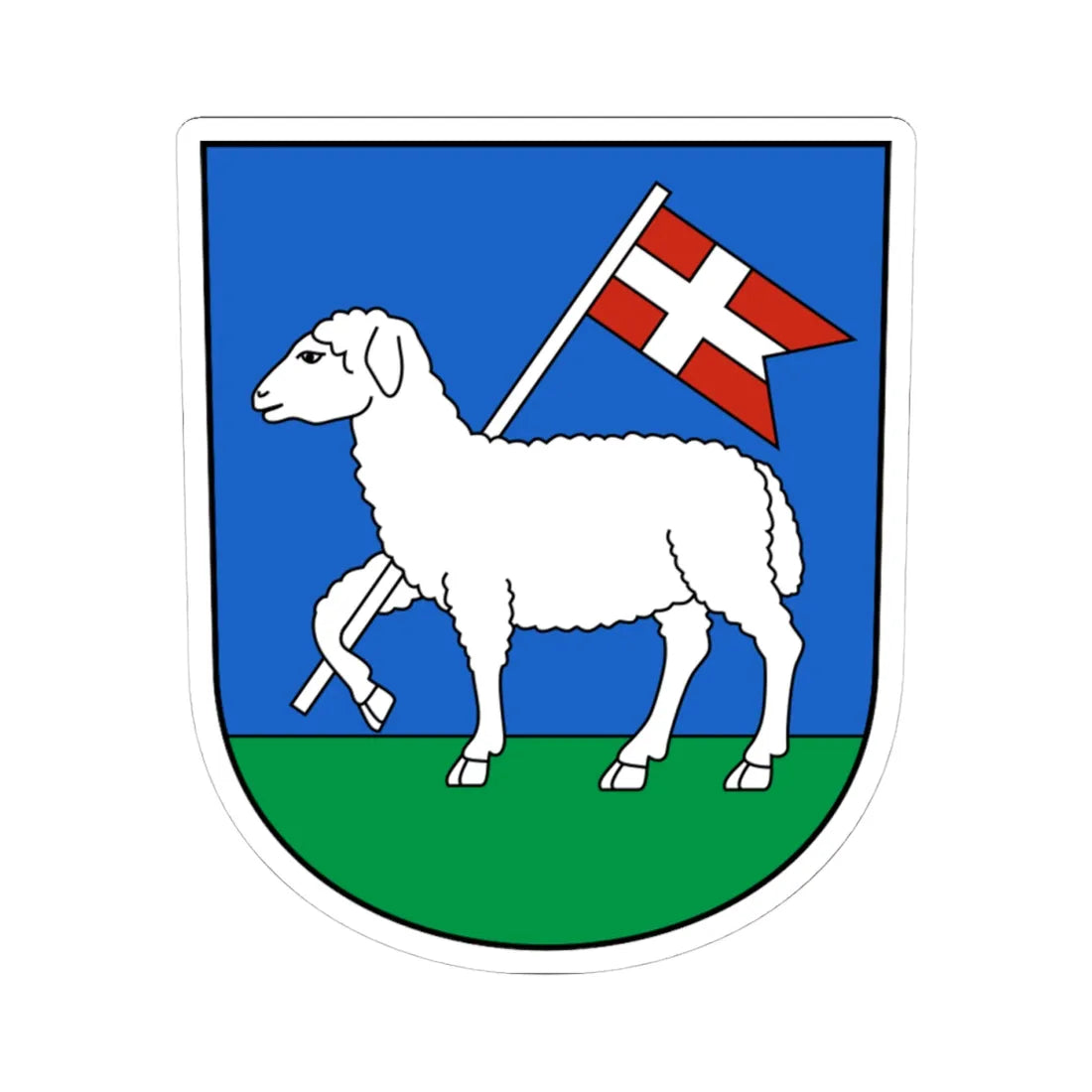 Lommiswil-blazon (Switzerland) (Coat of Arms) STICKER Vinyl Kiss-Cut Decal 4 Inch White - The Sticker Space