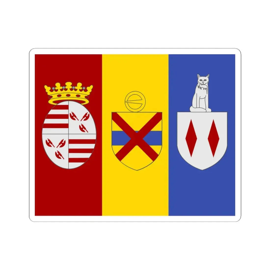 Londerzeel vlag (Belgium) STICKER Vinyl Kiss-Cut Decal 3 Inch White - The Sticker Space