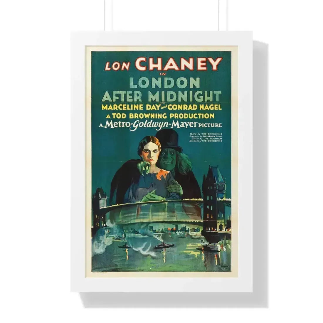 LONDON AFTER MIDNIGHT 1927 - Framed Movie Poster 16″ x 24″ White - The Sticker Space