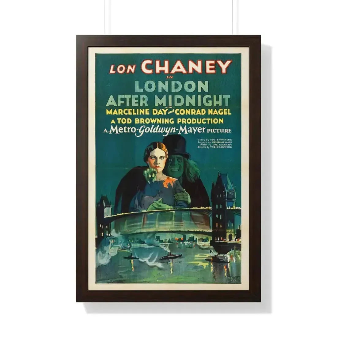 LONDON AFTER MIDNIGHT 1927 - Framed Movie Poster 20" x 30" Walnut - The Sticker Space