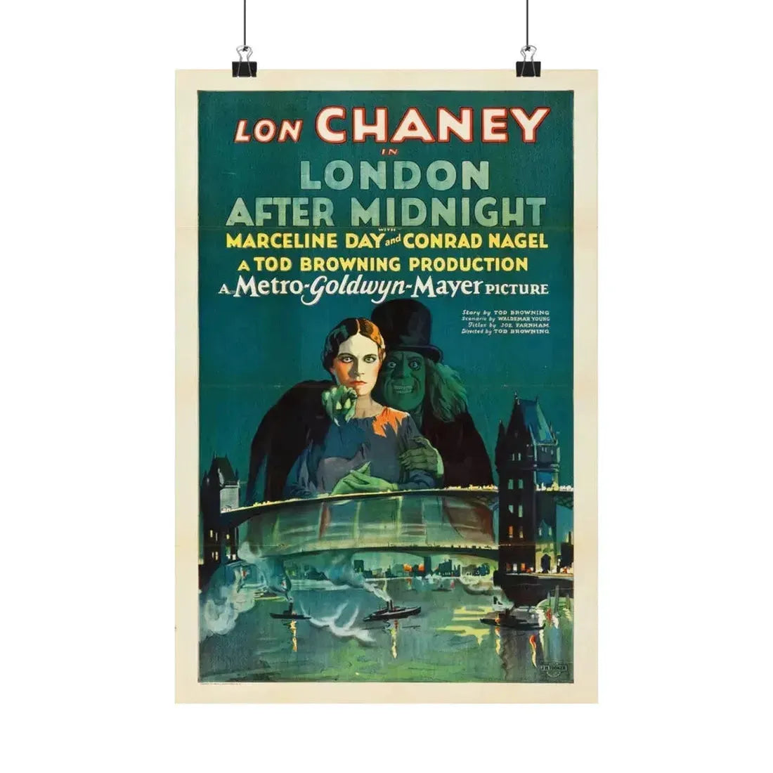 LONDON AFTER MIDNIGHT 1927 - Paper Movie Poster 12″ x 18″ Matte - The Sticker Space