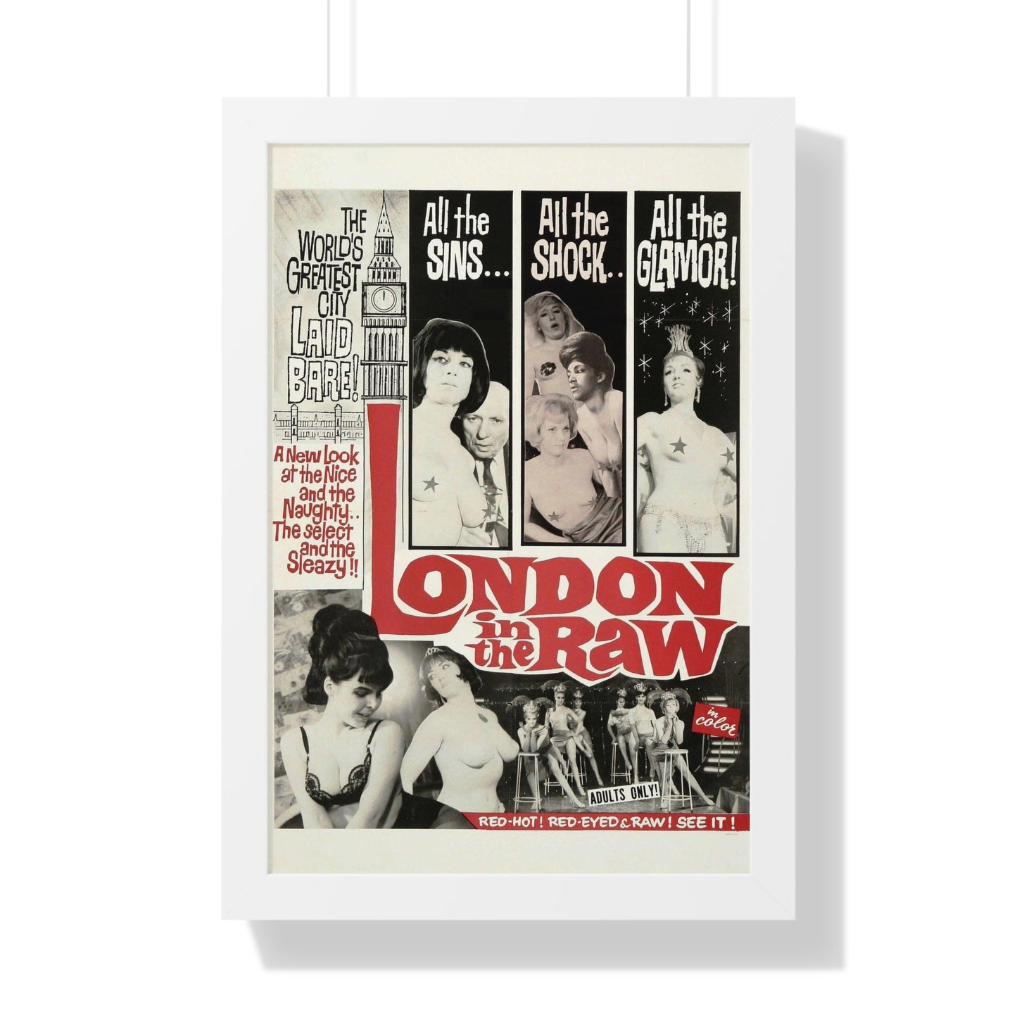 LONDON IN THE RAW 1964 - Framed Movie Poster-16″ x 24″-The Sticker Space