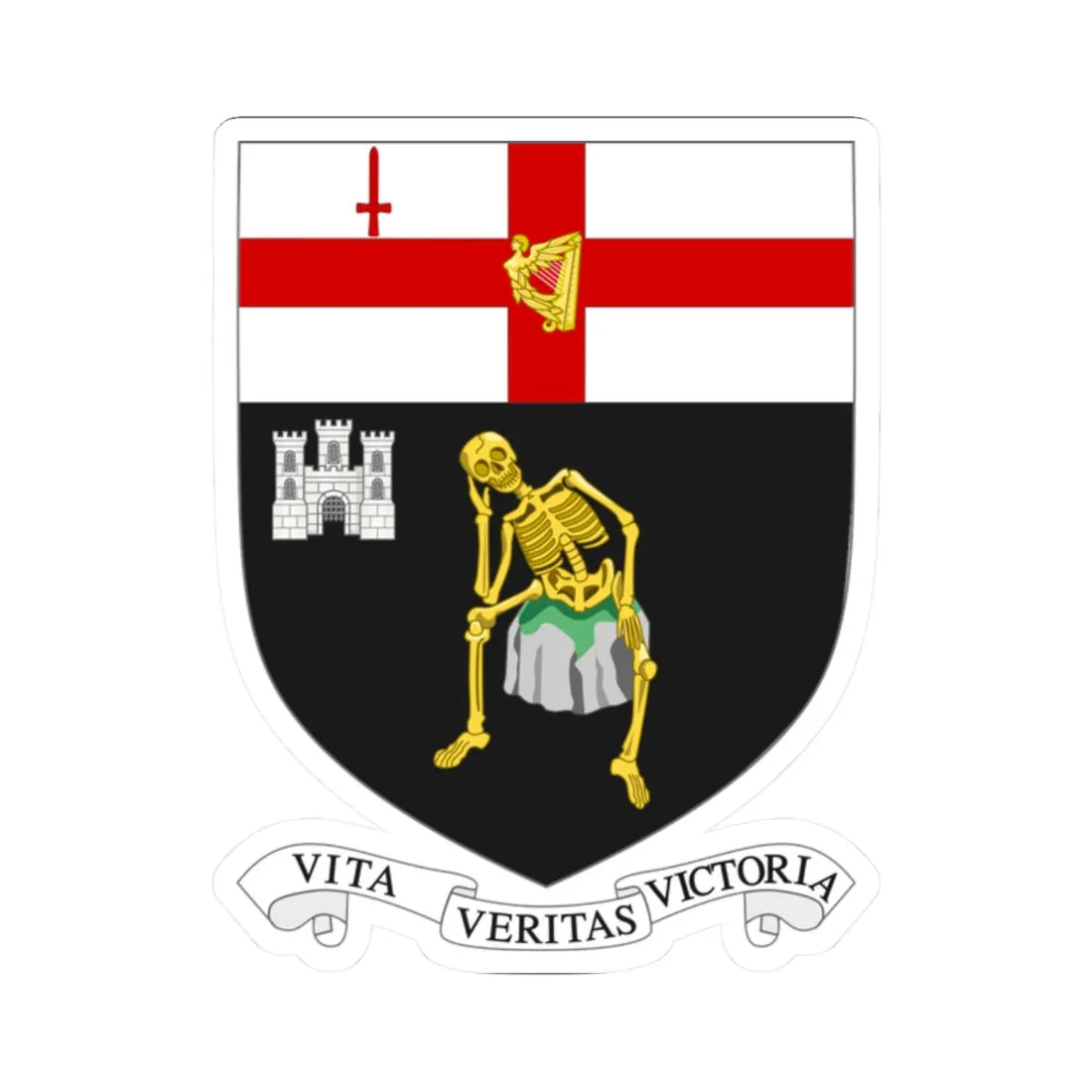 Londonderry COA (United Kingdom) (Coat of Arms) STICKER Vinyl Kiss-Cut Decal 2 Inch White - The Sticker Space