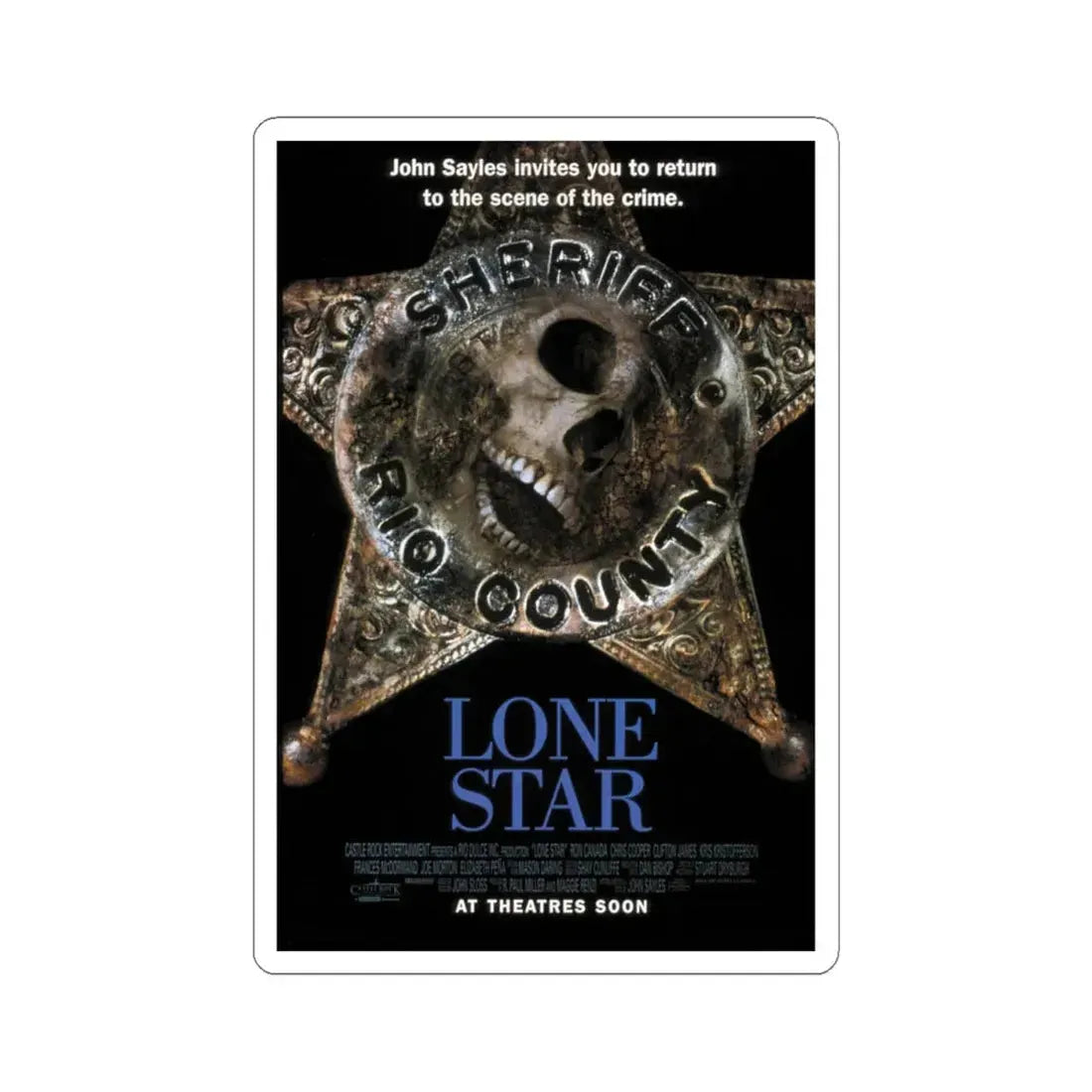 Lone Star 1996 Movie Poster - STICKER Vinyl Kiss-Cut Decal 4 Inch White - The Sticker Space