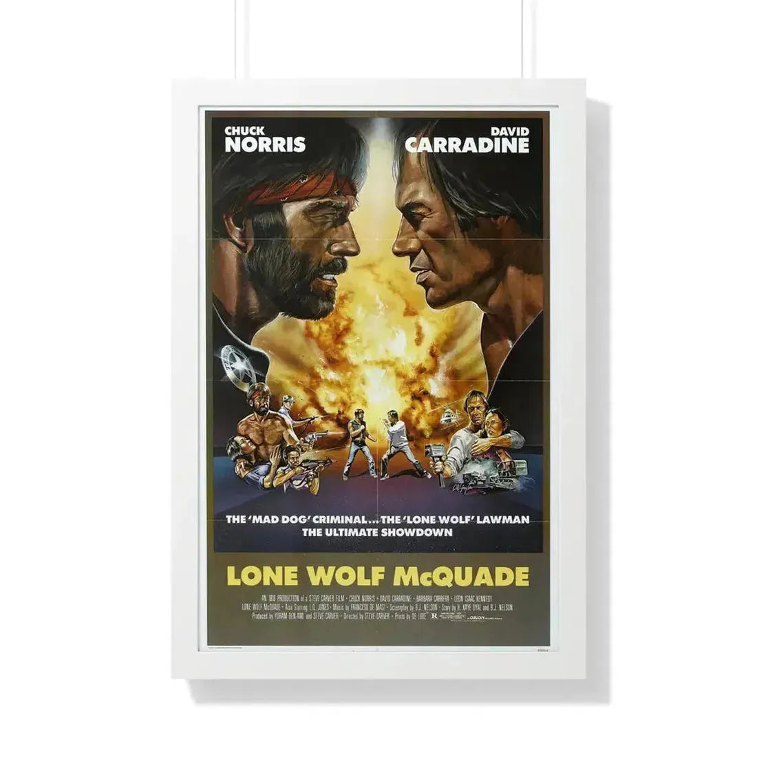 LONE WOLF MCQUADE 1983 - Framed Movie Poster 20" x 30" White - The Sticker Space