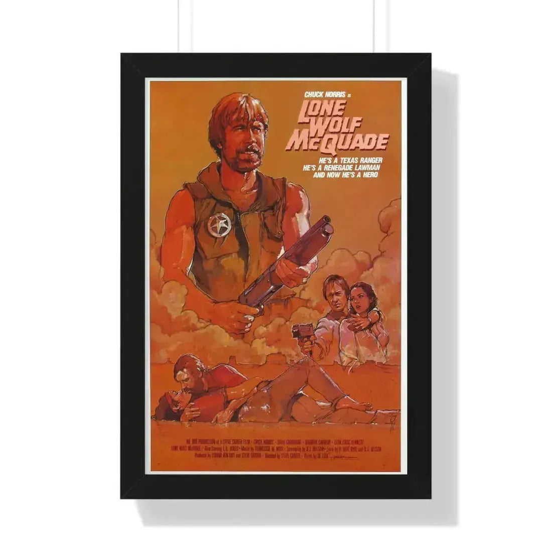 LONE WOLF MCQUADE (2) 1983 - Framed Movie Poster 16″ x 24″ Black - The Sticker Space