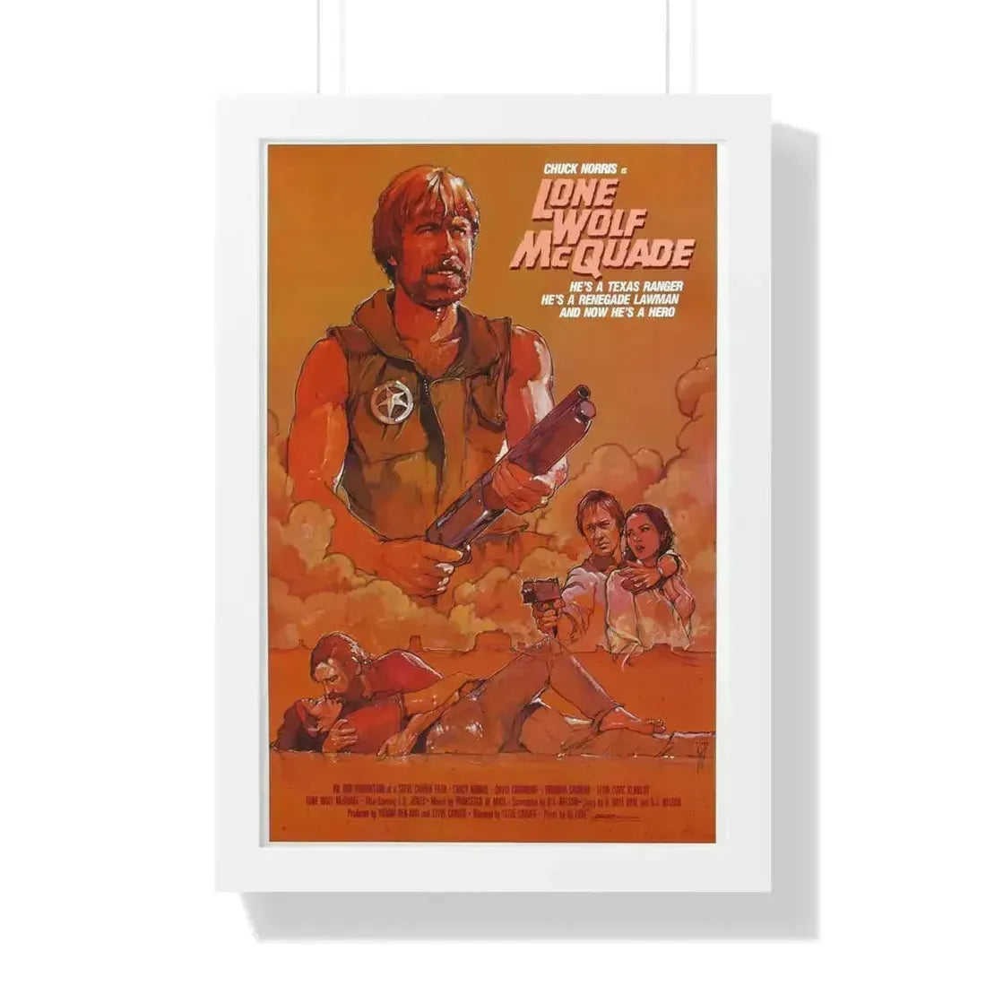 LONE WOLF MCQUADE (2) 1983 - Framed Movie Poster 16″ x 24″ White - The Sticker Space