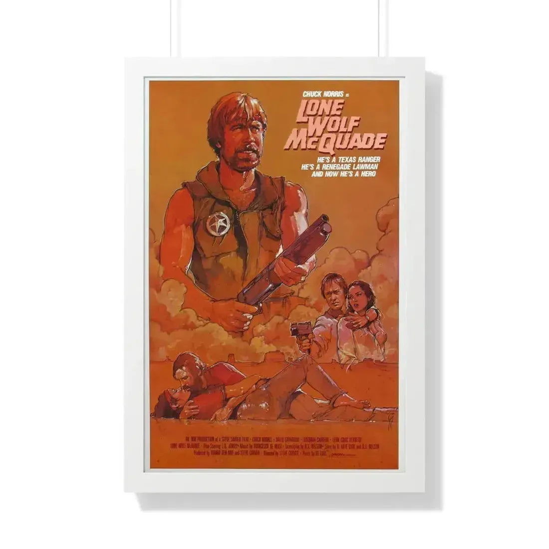 LONE WOLF MCQUADE (2) 1983 - Framed Movie Poster 20" x 30" White - The Sticker Space