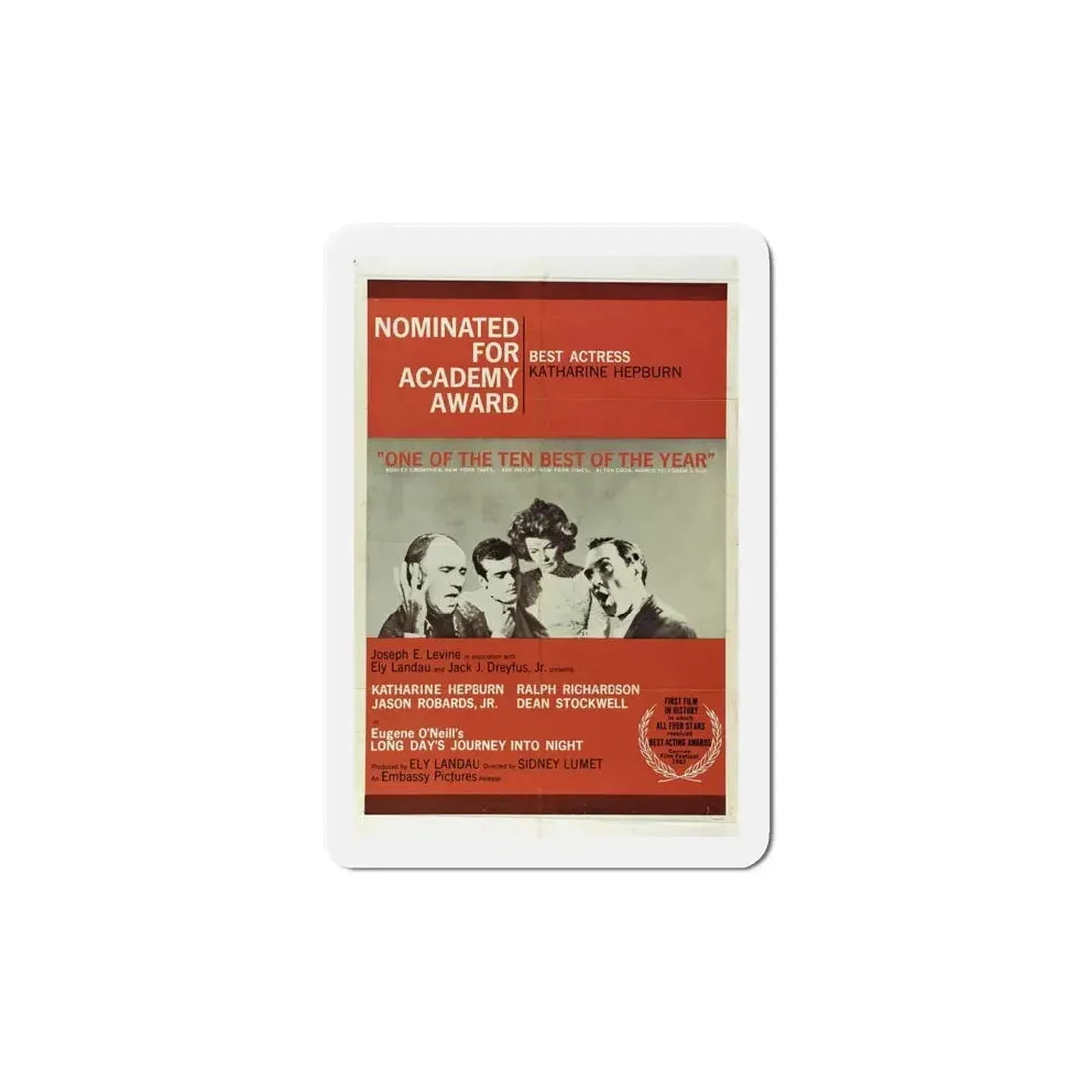 Long Day's Journey Into Night 1962 Movie Poster Refrigerator Magnet 6 Inch - The Sticker Space