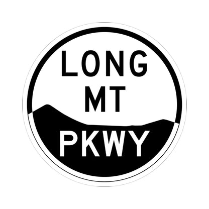 LongMtPkwy (New York) (Road Sign) STICKER Vinyl Kiss-Cut Decal 4 Inch White - The Sticker Space