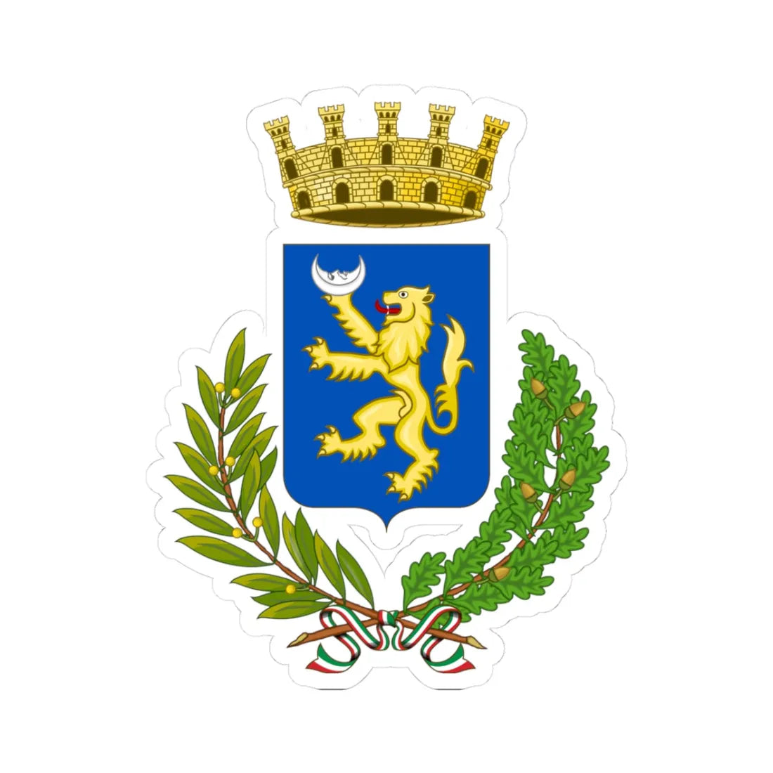 Lonigo-Stemma (Italy) (Coat of Arms) STICKER Vinyl Kiss-Cut Decal 3 Inch White - The Sticker Space