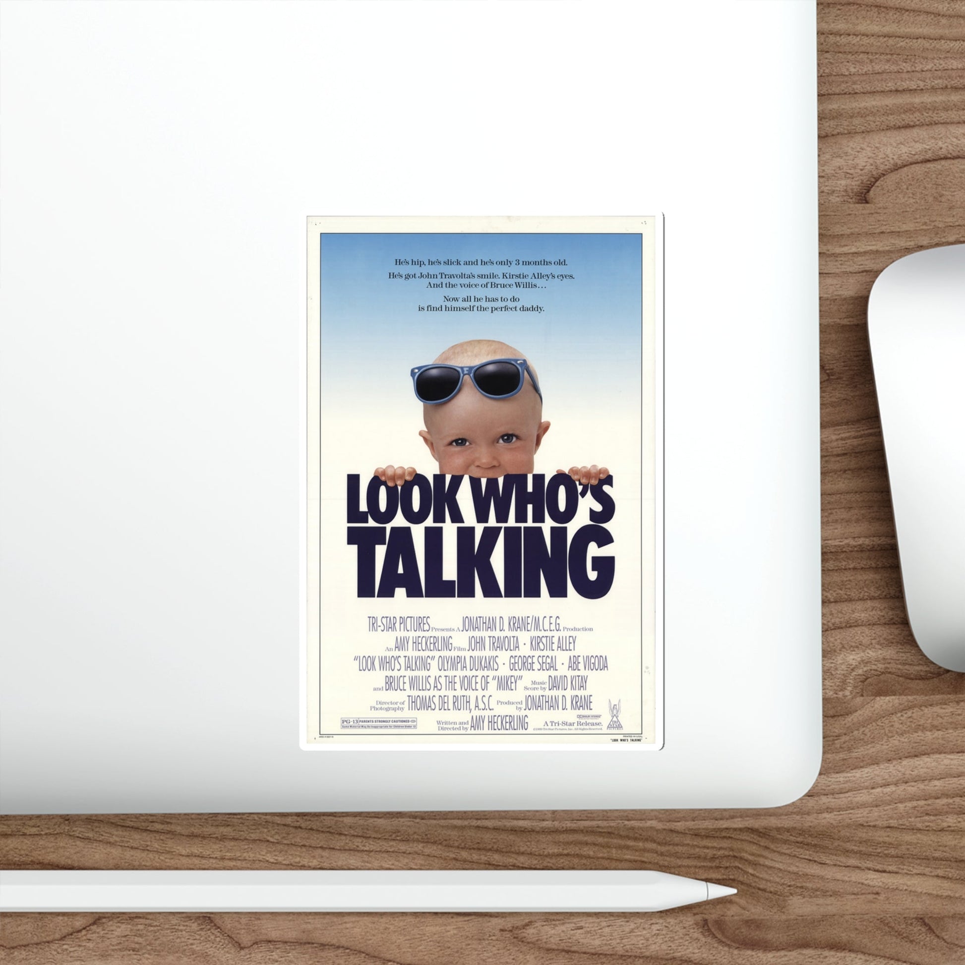 Look Who's Talking 1989 Movie Poster STICKER Vinyl Die-Cut Decal-The Sticker Space