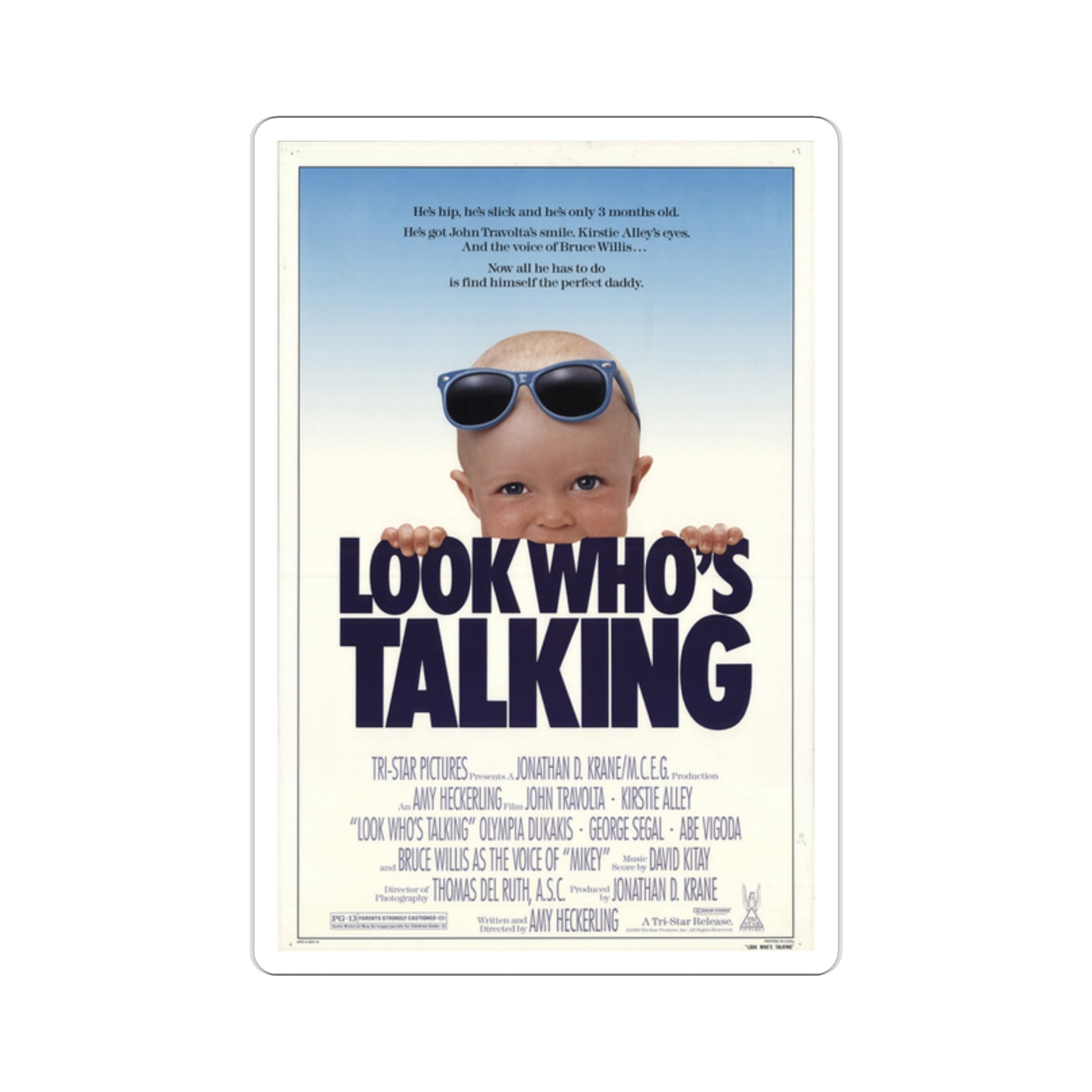 Look Who's Talking 1989 Movie Poster STICKER Vinyl Die-Cut Decal-2 Inch-The Sticker Space