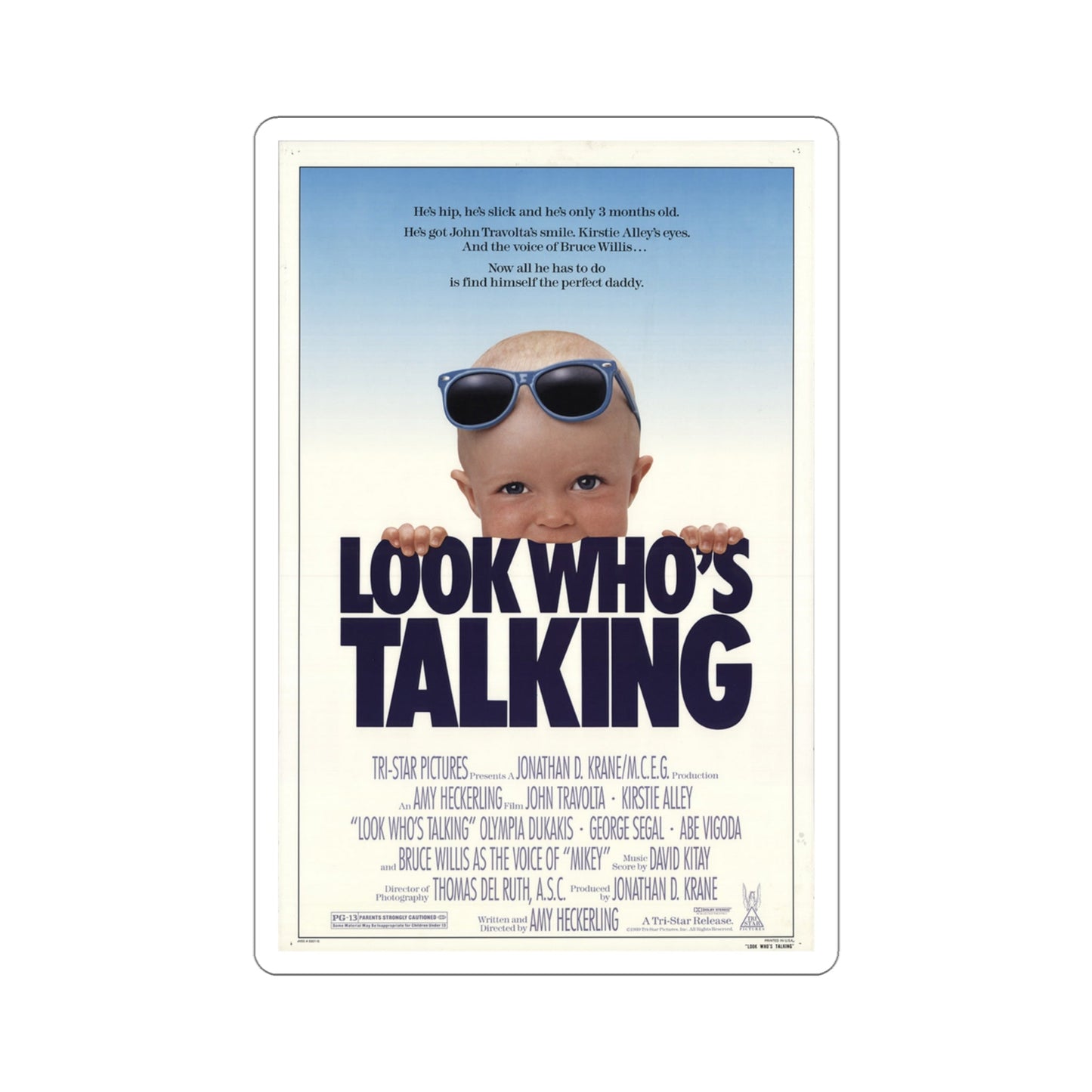 Look Who's Talking 1989 Movie Poster STICKER Vinyl Die-Cut Decal-4 Inch-The Sticker Space