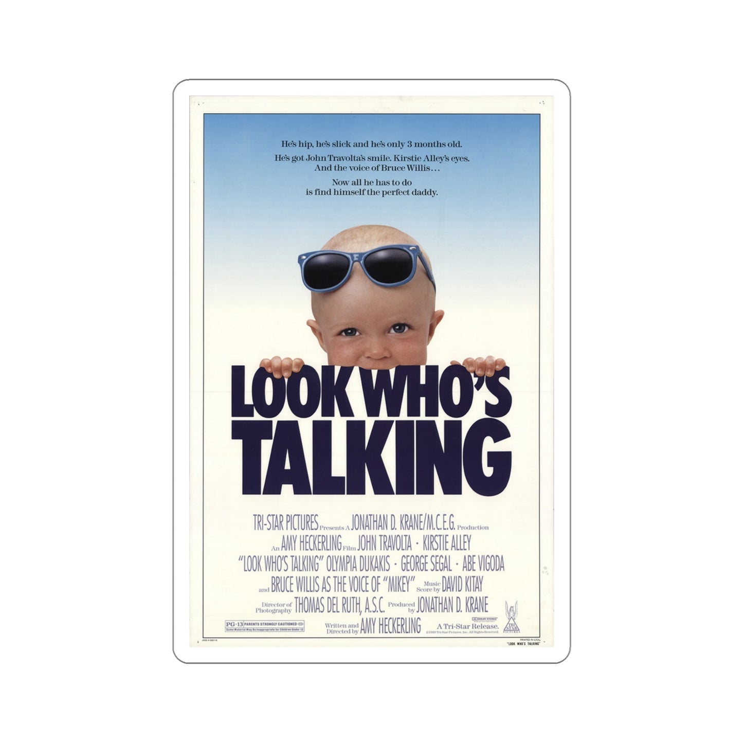 Look Who's Talking 1989 Movie Poster STICKER Vinyl Die-Cut Decal-6 Inch-The Sticker Space