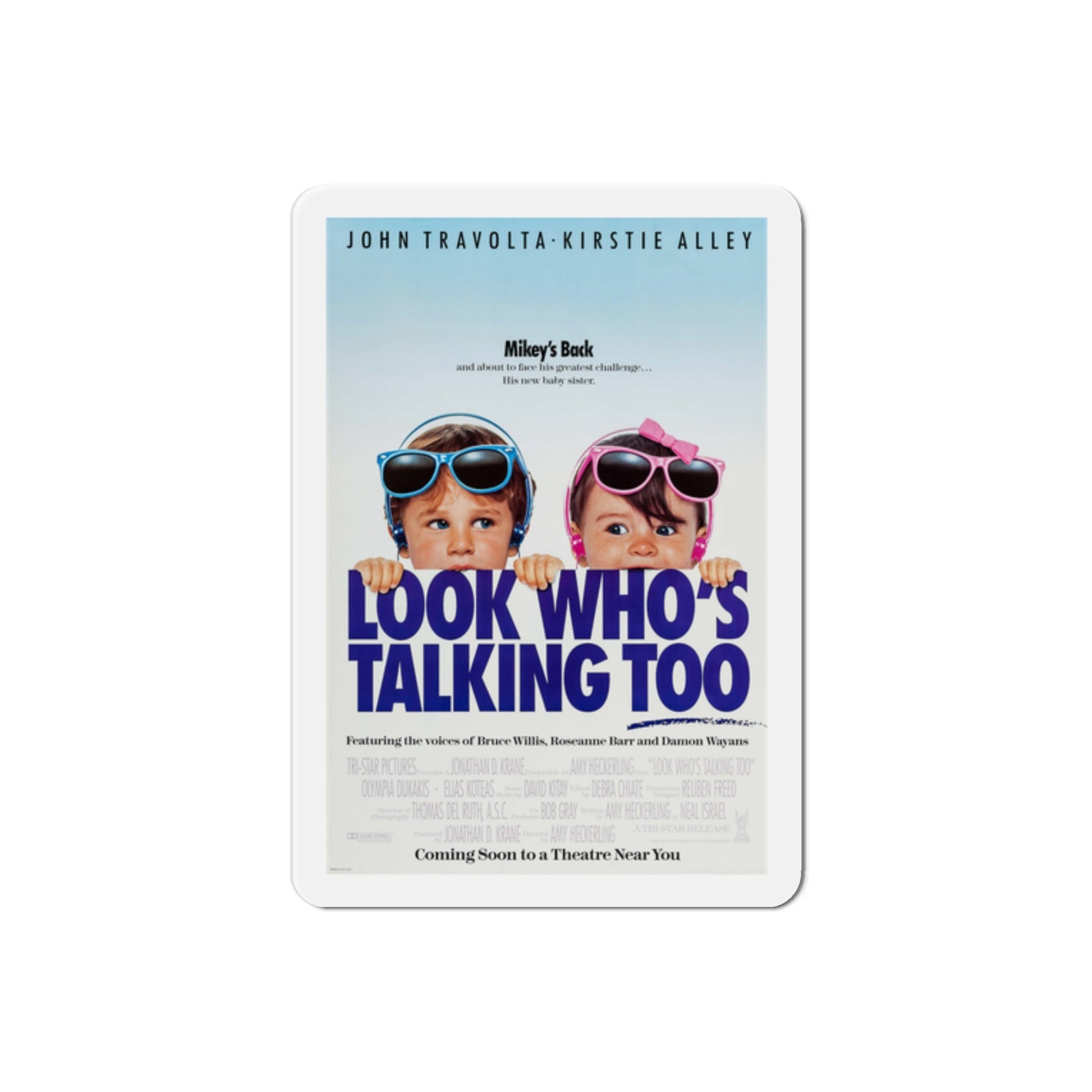 Look Whos Talking Too 1990 Movie Poster Die-Cut Magnet-2" x 2"-The Sticker Space