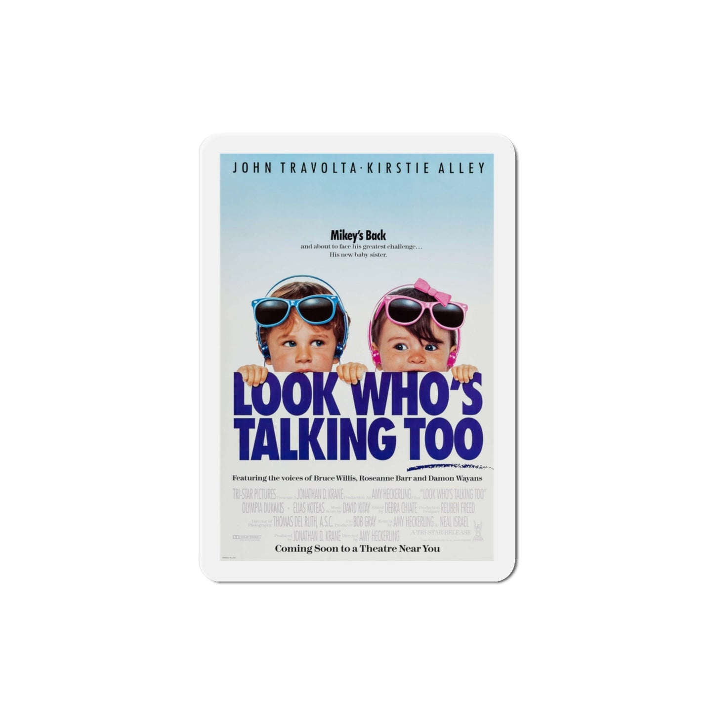 Look Whos Talking Too 1990 Movie Poster Die-Cut Magnet-3" x 3"-The Sticker Space