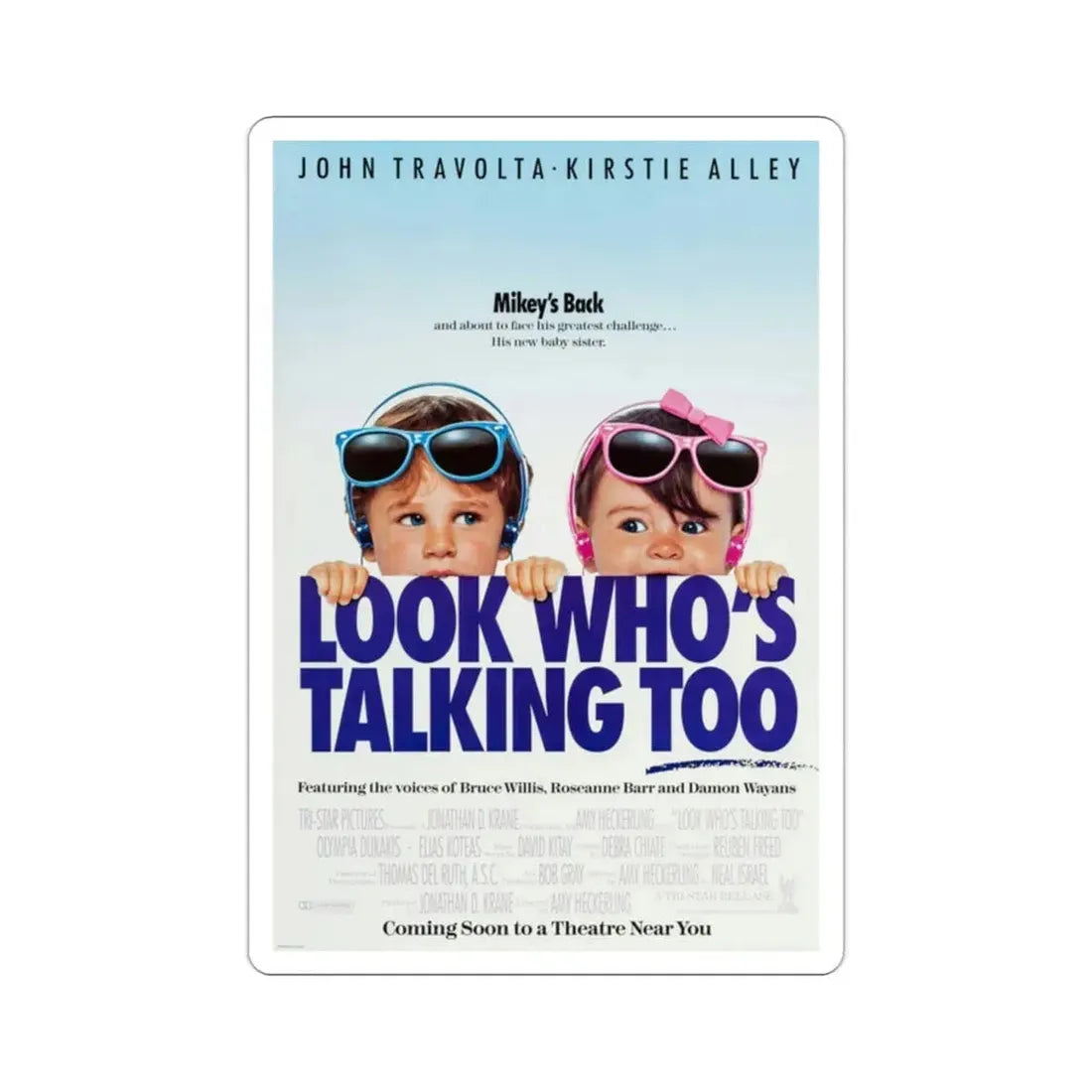 Look Whos Talking Too 1990 Movie Poster STICKER Vinyl Die-Cut Decal 2 Inch - The Sticker Space