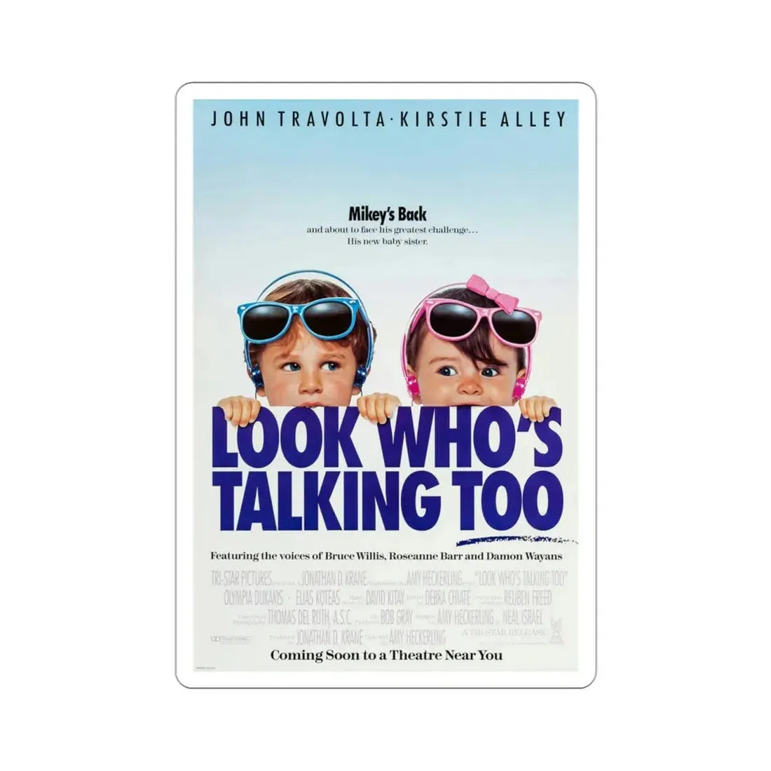 Look Whos Talking Too 1990 Movie Poster STICKER Vinyl Die-Cut Decal 3 Inch - The Sticker Space
