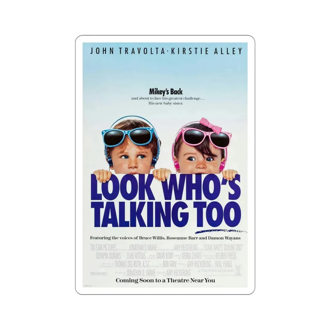 Look Whos Talking Too 1990 Movie Poster STICKER Vinyl Die-Cut Decal 4 Inch - The Sticker Space