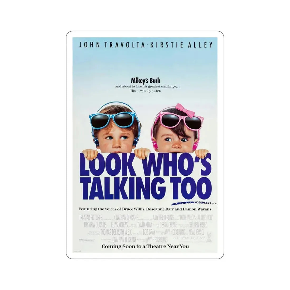 Look Whos Talking Too 1990 Movie Poster STICKER Vinyl Die-Cut Decal 5 Inch - The Sticker Space