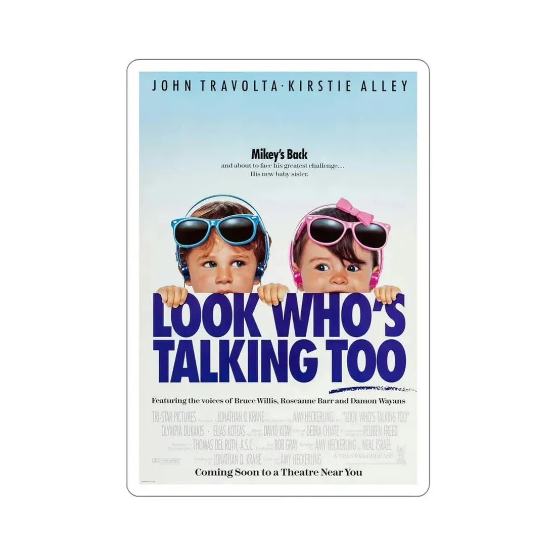 Look Whos Talking Too 1990 Movie Poster STICKER Vinyl Die-Cut Decal 6 Inch - The Sticker Space