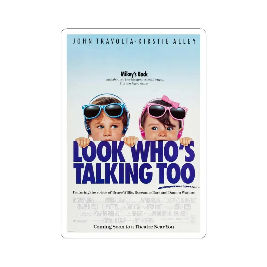 Look Whos Talking Too 1990 Movie Poster - STICKER Vinyl Kiss-Cut Decal 6 Inch White - The Sticker Space