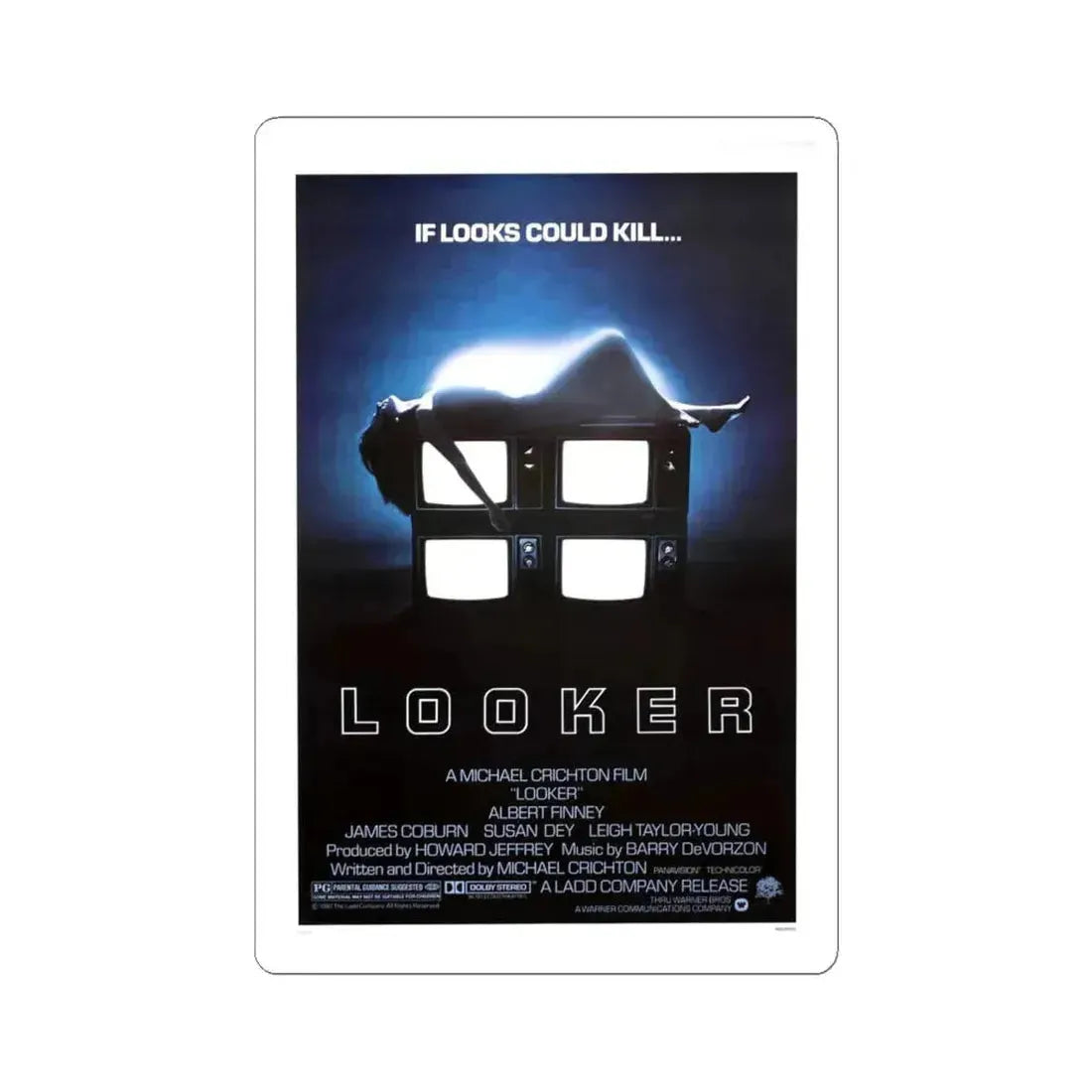 LOOKER 1981 Movie Poster - STICKER Vinyl Kiss-Cut Decal 6 Inch White - The Sticker Space