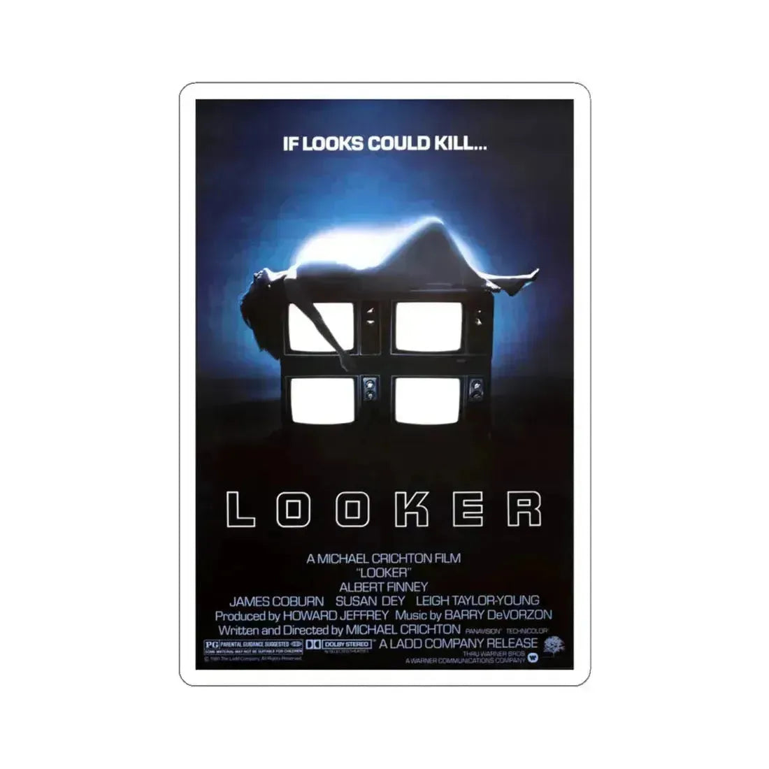 Looker 1981 Movie Poster - STICKER Vinyl Kiss-Cut Decal 6 Inch White - The Sticker Space