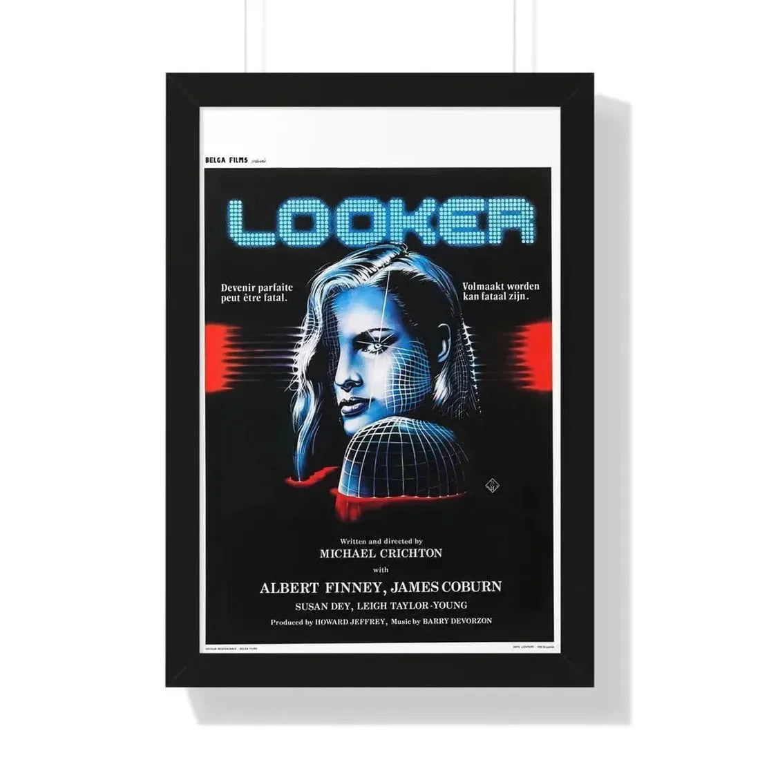 LOOKER (BELGIAN) 1981 - Framed Movie Poster 16″ x 24″ Black - The Sticker Space