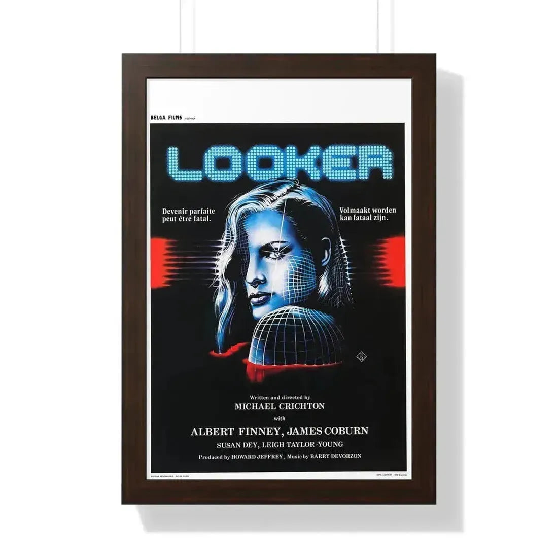 LOOKER (BELGIAN) 1981 - Framed Movie Poster 16″ x 24″ Walnut - The Sticker Space