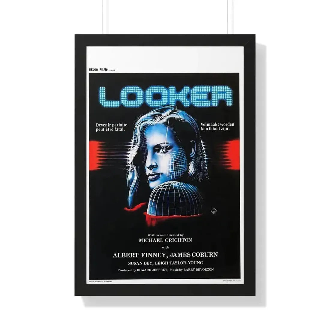 LOOKER (BELGIAN) 1981 - Framed Movie Poster 20" x 30" Black - The Sticker Space