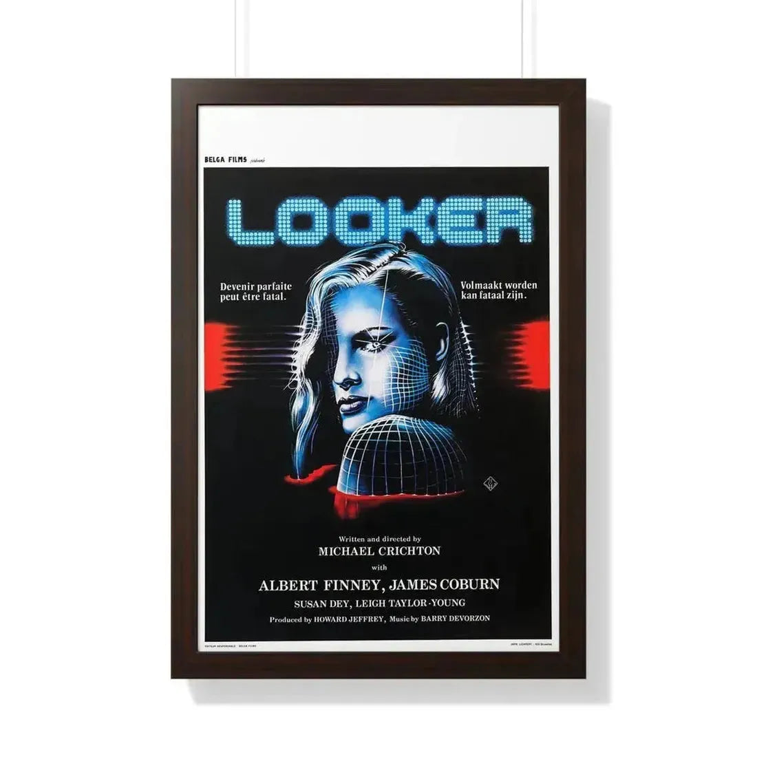 LOOKER (BELGIAN) 1981 - Framed Movie Poster 20" x 30" Walnut - The Sticker Space