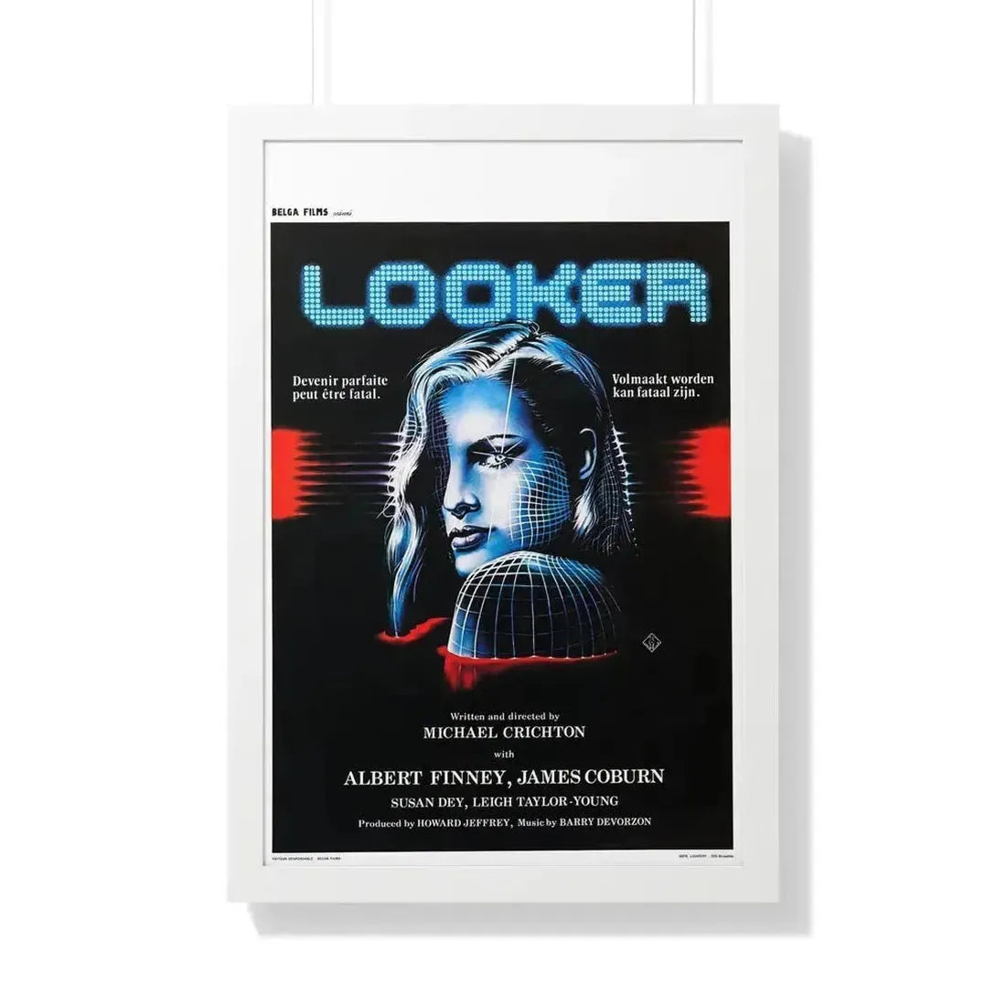 LOOKER (BELGIAN) 1981 - Framed Movie Poster 20" x 30" White - The Sticker Space
