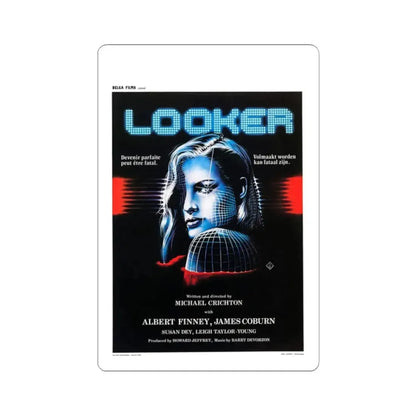LOOKER (BELGIAN) 1981 Movie Poster - STICKER Vinyl Kiss-Cut Decal 2 Inch White - The Sticker Space
