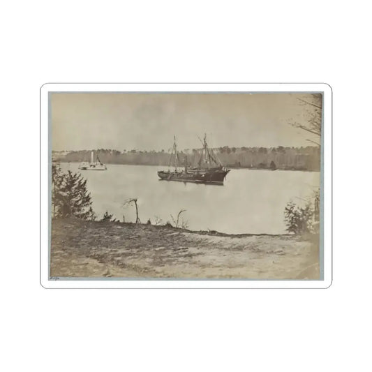 Looking Down James River From Dutch Gap, February 1865 (U.S. Civil War) STICKER Vinyl Kiss-Cut Decal 2 Inch White - The Sticker Space