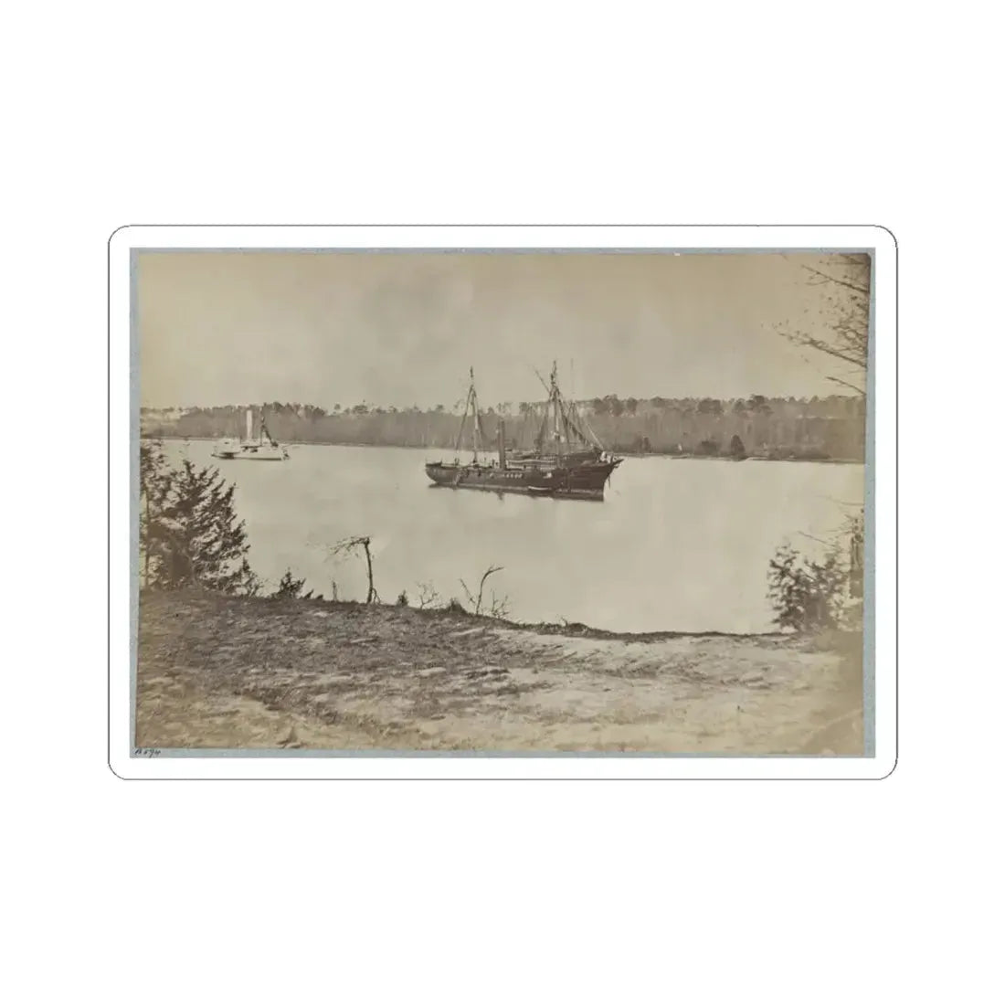 Looking Down James River From Dutch Gap, February 1865 (U.S. Civil War) STICKER Vinyl Kiss-Cut Decal 6 Inch White - The Sticker Space