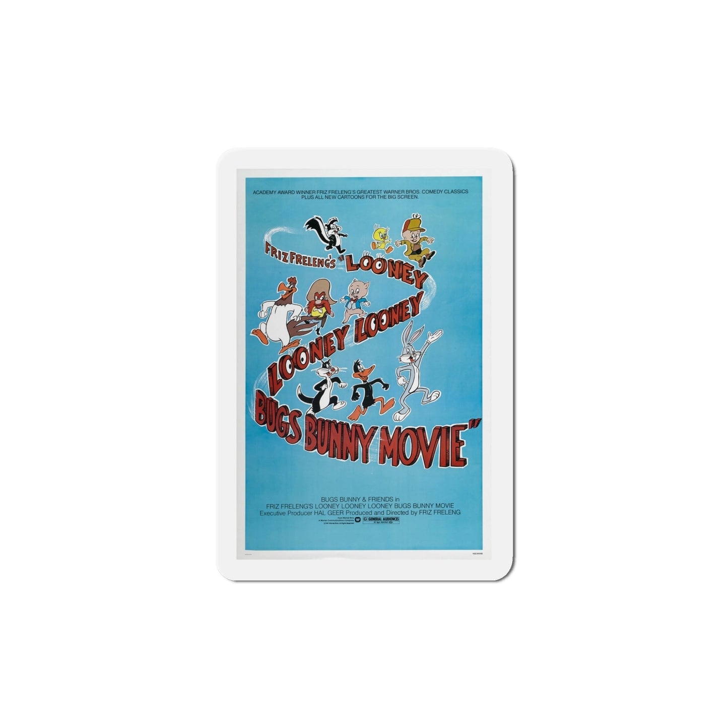 Looney, Looney, Looney Bugs Bunny Movie 1981 Movie Poster Die-Cut Magnet-5" x 5"-The Sticker Space