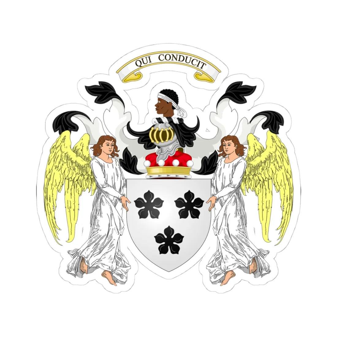 Lord Borthwick coat of arms (Scotland) (Coat of Arms) STICKER Vinyl Kiss-Cut Decal 4 Inch White - The Sticker Space