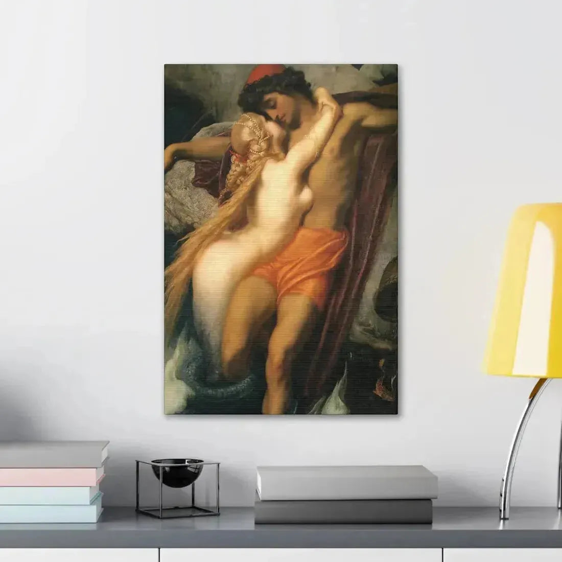 Lord Frederick Leighton (1830-1896) The Fisherman and the Syren c1856-c1858 - Canvas Wall Art - The Sticker Space