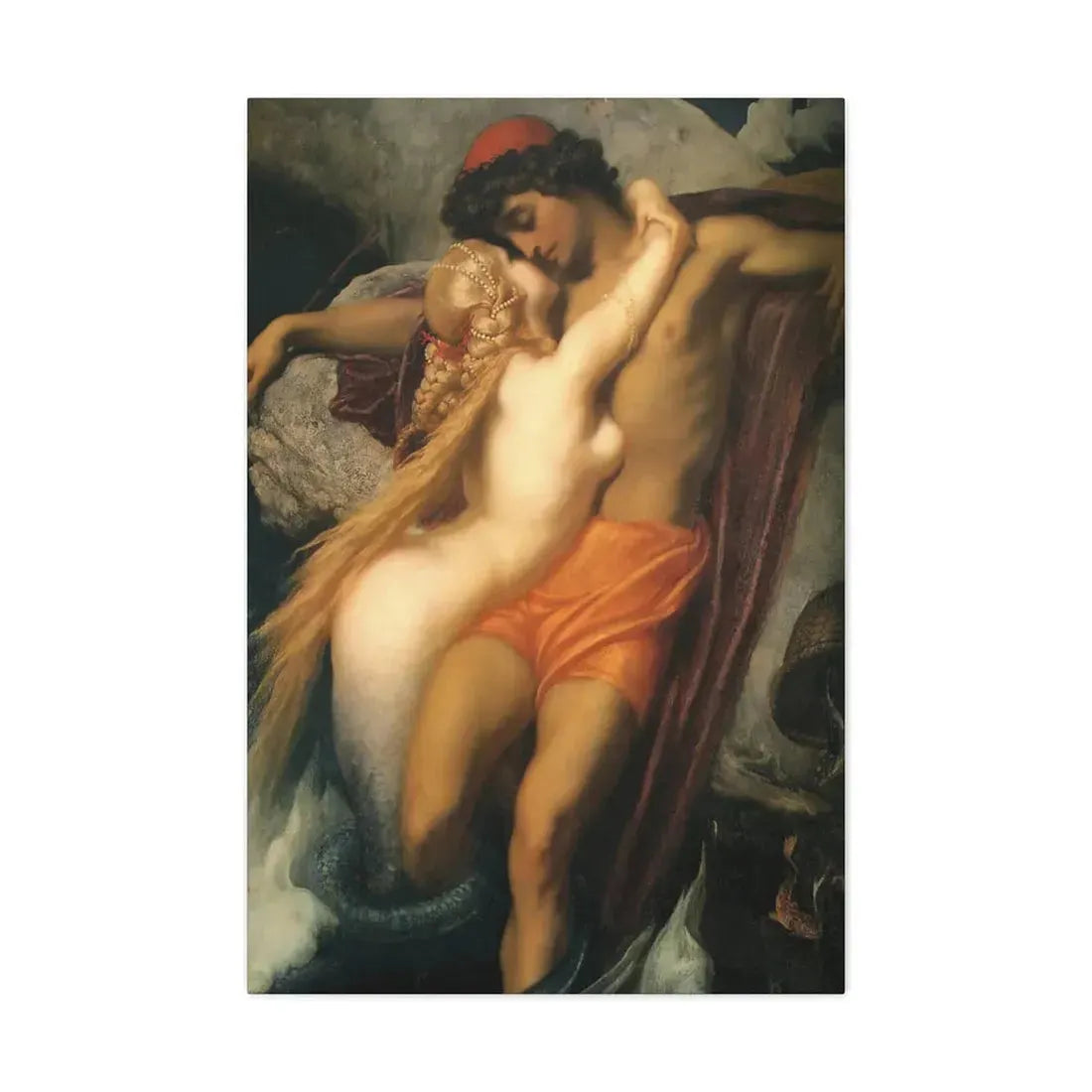 Lord Frederick Leighton (1830-1896) The Fisherman and the Syren c1856-c1858 - Canvas Wall Art - The Sticker Space