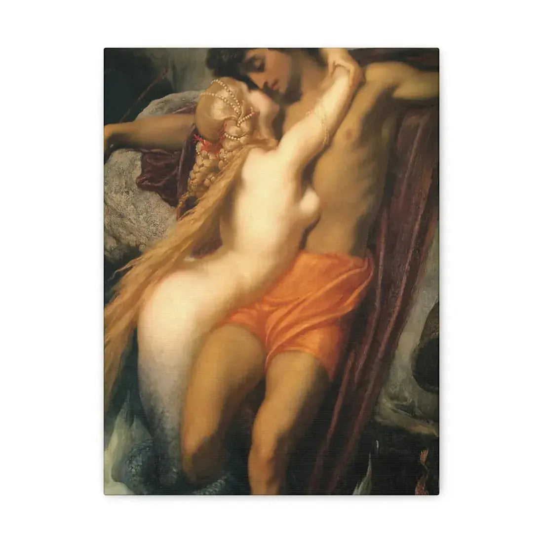 Lord Frederick Leighton (1830-1896) The Fisherman and the Syren c1856-c1858 - Canvas Wall Art - The Sticker Space
