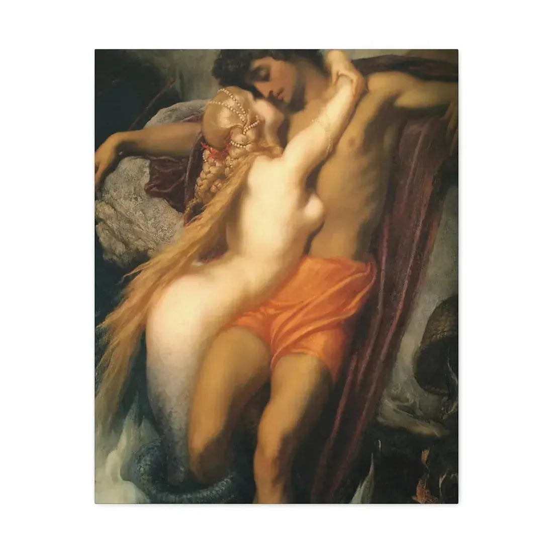 Lord Frederick Leighton (1830-1896) The Fisherman and the Syren c1856-c1858 - Canvas Wall Art - The Sticker Space
