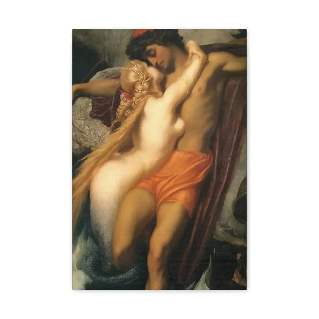 Lord Frederick Leighton (1830-1896) The Fisherman and the Syren c1856-c1858 - Canvas Wall Art - The Sticker Space