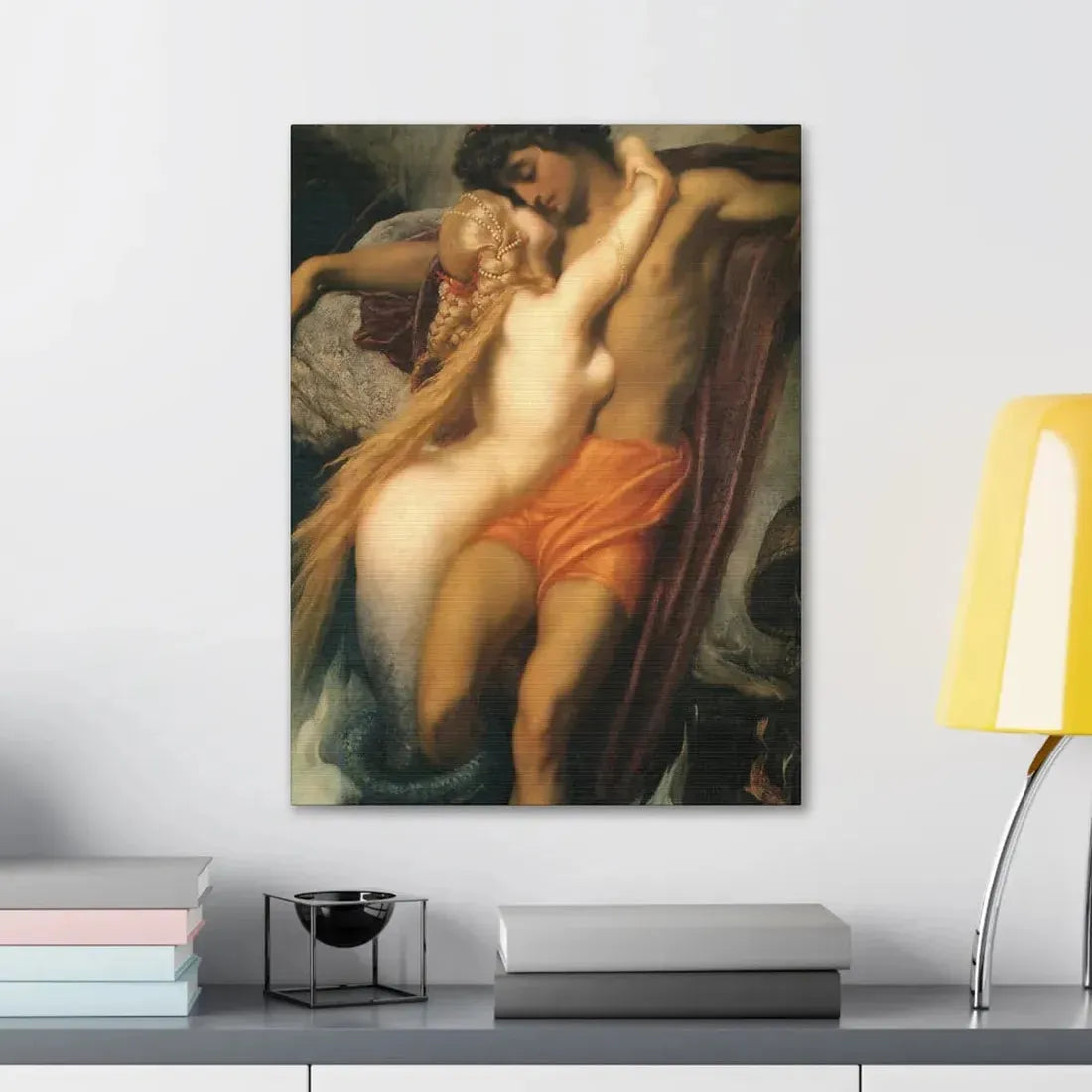 Lord Frederick Leighton (1830-1896) The Fisherman and the Syren c1856-c1858 - Canvas Wall Art - The Sticker Space