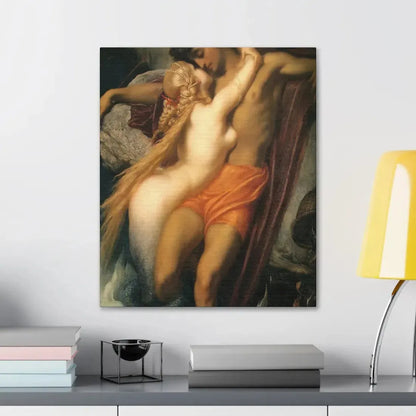 Lord Frederick Leighton (1830-1896) The Fisherman and the Syren c1856-c1858 - Canvas Wall Art - The Sticker Space