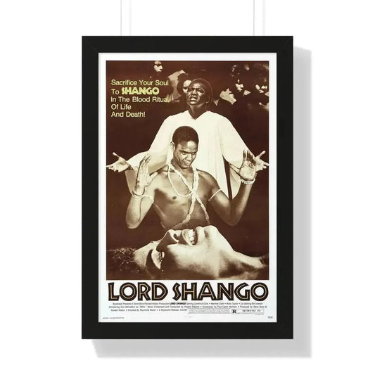LORD SHANGO 1975 - Framed Movie Poster 16″ x 24″ Black - The Sticker Space